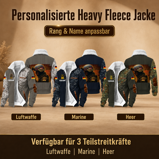 Personalized Germany Soldier/Veteran Heavy Fleece Jacket All Over Printed - QK1780444802