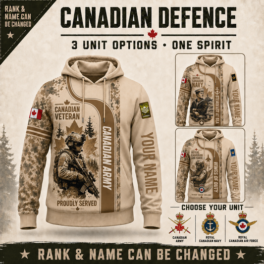 Personalized Canada Soldier/Veteran with Name & Rank Hoodie All Over Printed - QK1779148808