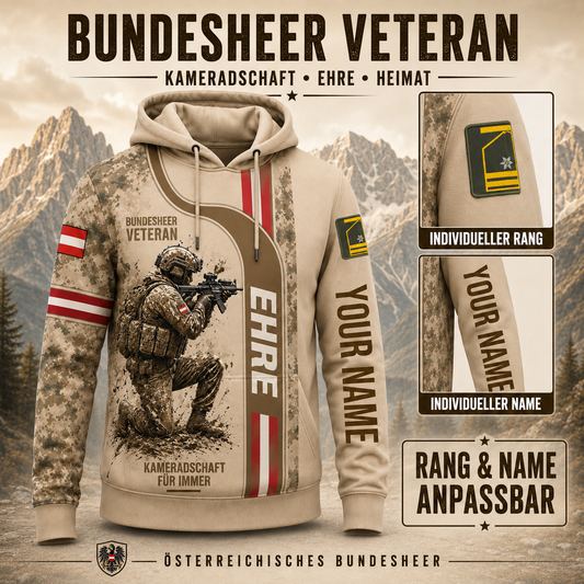 Personalized Austria Soldier/Veteran with Name and Rank Hoodie All Over Printed - QK1779148841