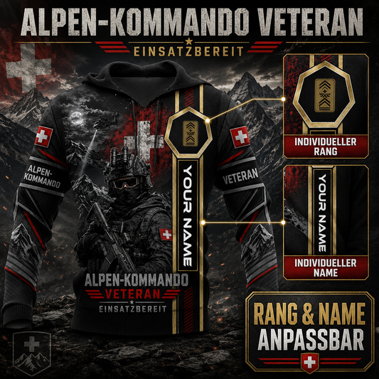 Personalized Swiss Soldier/Veteran with Name & Rank Hoodie All Over Printed - QK1779321615