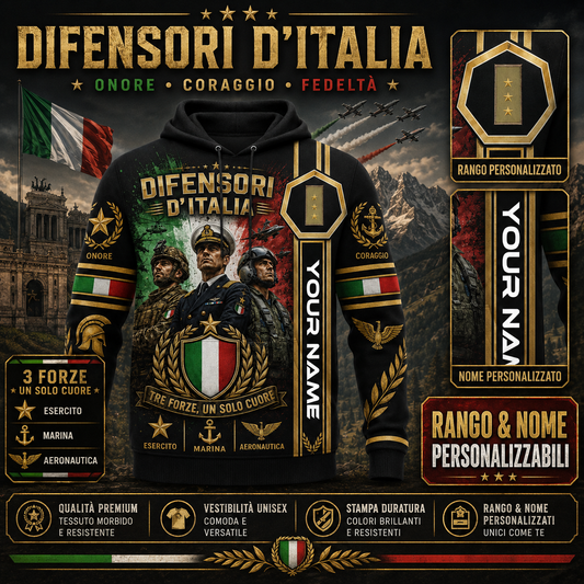 Personalized Italy Soldier/Veteran with Name and Rank Hoodie All Over Printed - QK1779321619