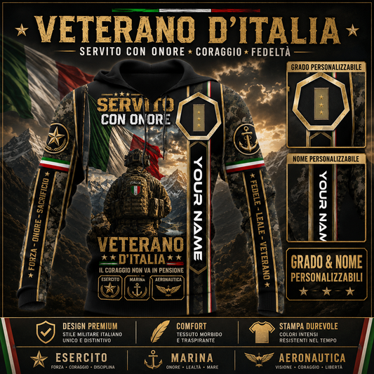 Personalized Italy Soldier/Veteran with Name and Rank Hoodie All Over Printed - QK1779321622
