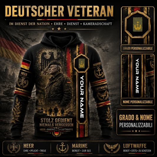Personalized Germany Soldier/Veteran with Name and Rank Hoodie All Over Printed - QK1779321627