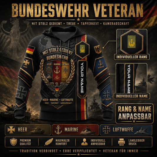 Personalized Germany Soldier/Veteran with Name and Rank Hoodie All Over Printed - QK1779321633