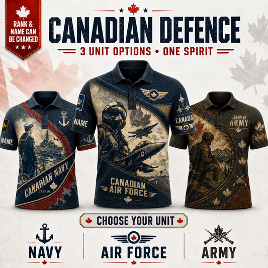 Personalized Canada Soldier/Veteran with Name and Rank Polo All Over Printed - QK1779494405