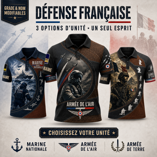 Personalized France Soldier/Veteran with Name and Rank Polo All Over Printed - QK1779494410