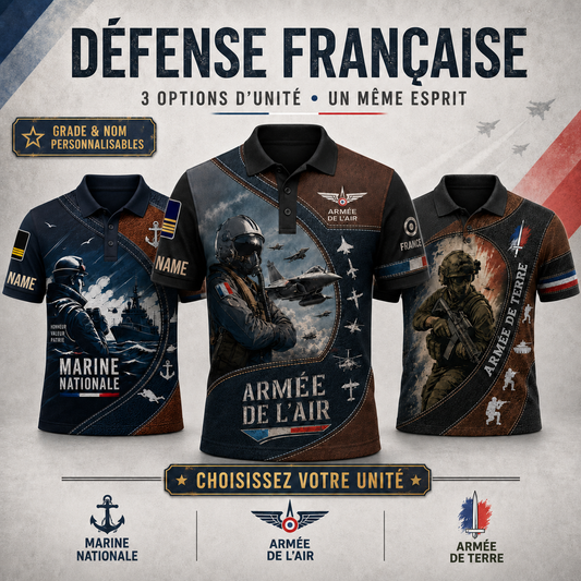 Personalized France Soldier/Veteran with Name and Rank Polo All Over Printed - QK1779494411