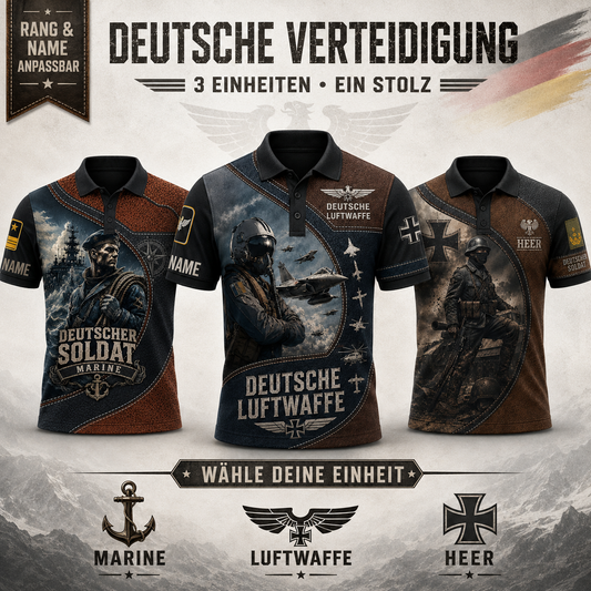 Personalized Germany Soldier/Veteran with Name and Rank Polo All Over Printed - QK1779494413