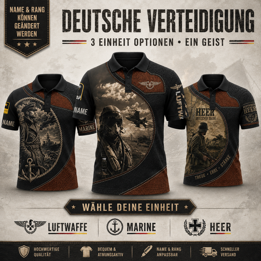 Personalized Germany Soldier/Veteran with Name and Rank Polo All Over Printed - QK1779494415