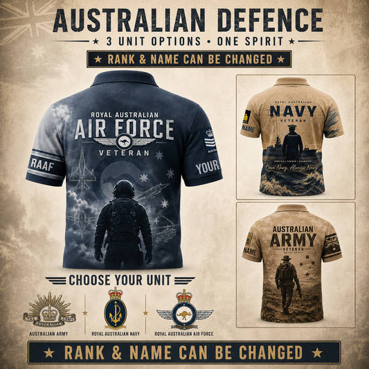 Personalized Australia Soldier/Veteran with Name and Rank Polo All Over Printed - QK1779408002