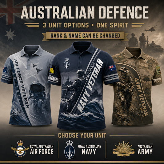 Personalized Australia Soldier/Veteran with Name and Rank Polo All Over Printed - QK1779408003