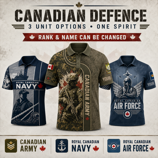 Personalized Canada Soldier/Veteran Camo with Name and Rank Polo All Over Printed - QK1779408006