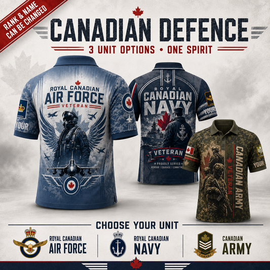 Personalized Canada Soldier/Veteran Camo with Name and Rank Polo All Over Printed - QK1779408007