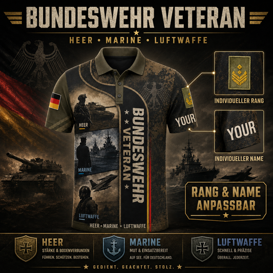 Personalized Germany Soldier/Veteran with Name and Rank Polo All Over Printed - QK1779408009