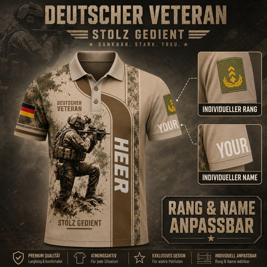 Personalized Germany Soldier/Veteran with Name and Rank Polo All Over Printed - QK1779408010