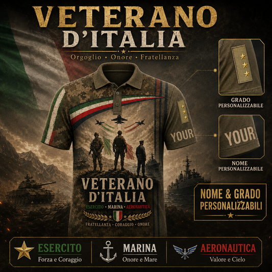 Personalized Italy Soldier/Veteran with Name and Rank Polo All Over Printed - QK1779408013