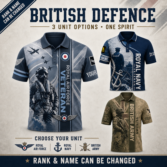 Personalized UK Soldier/Veteran Camo with Name and Rank Polo All Over Printed - QK1779408018