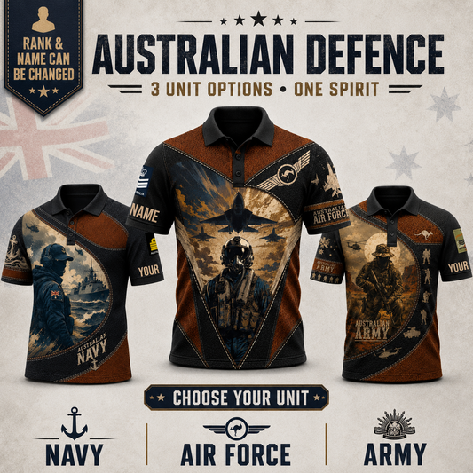 Personalized Australia Soldier/Veteran with Name and Rank Polo All Over Printed - QK1779494401
