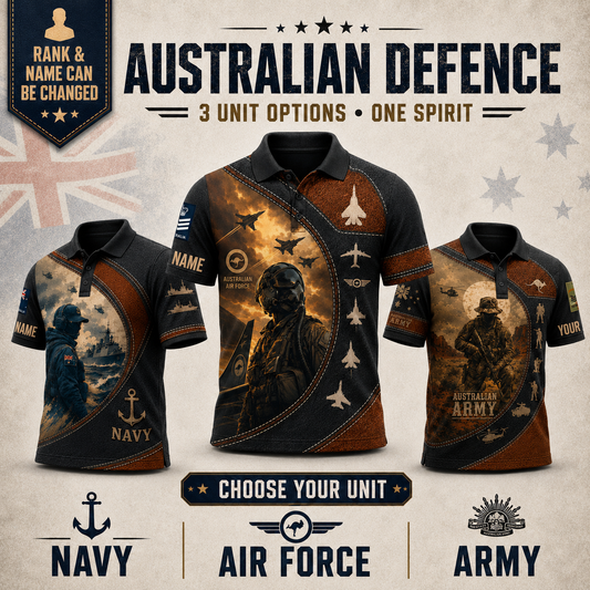 Personalized Australia Soldier/Veteran with Name and Rank Polo All Over Printed - QK1779494403