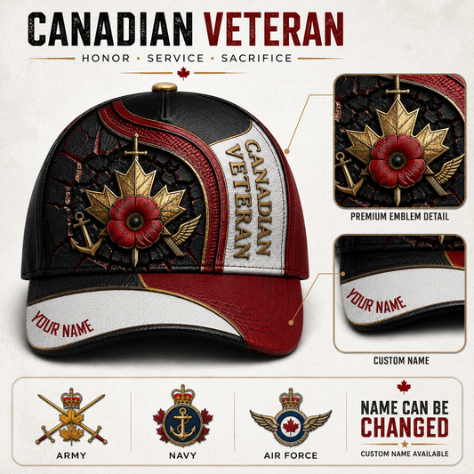 Personalized Name Canada Soldier/Veterans All Over Printed Baseball Cap - QK1779667208