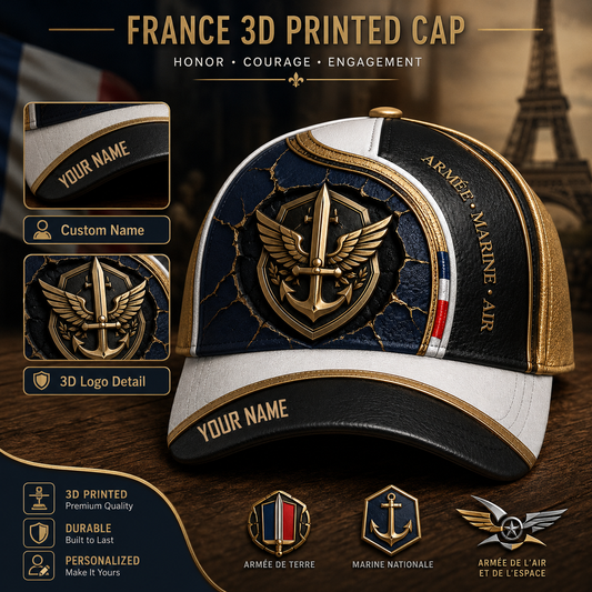 Personalized Name France Soldier/Veterans Baseball Cap - QK1779667223