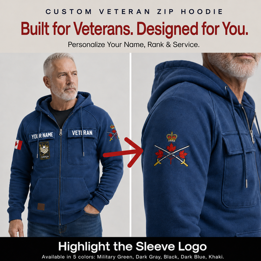 Personalized Canada Soldier/Veteran Tactical Zip Hoodie - QK1779840001