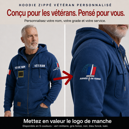 Personalized France Soldier/Veteran Tactical Zip Hoodie - QK1779840006