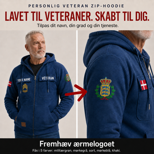 Personalized Denmark Soldier/Veteran Tactical Zip Hoodie - QK1779840007