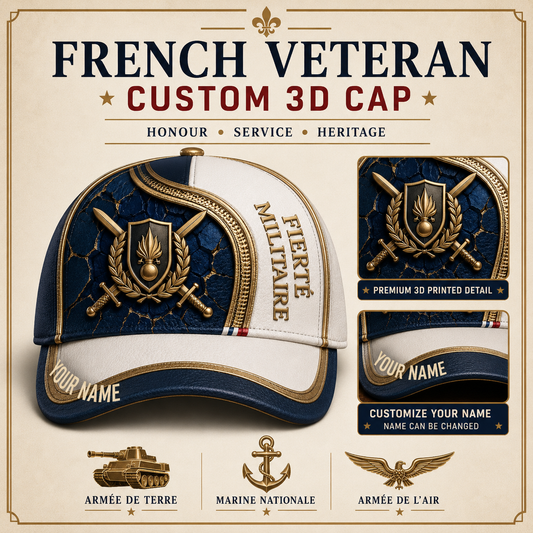 Personalized Name France Soldier/Veterans All Over Printed Baseball Cap - QK1779667227