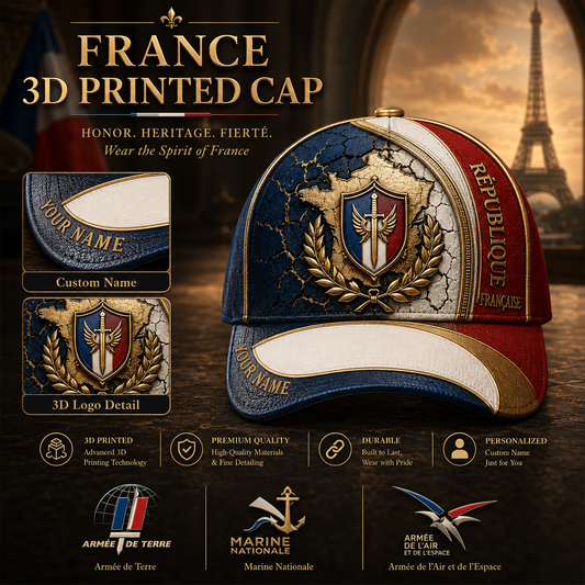 Personalized Name France Soldier/Veterans All Over Printed Baseball Cap - QK1779667230