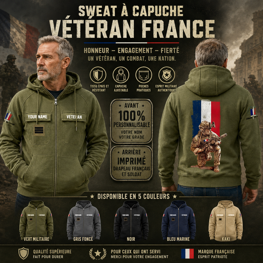 Personalized France Soldier/Veteran Tactical Zip Hoodie - QK1779926401