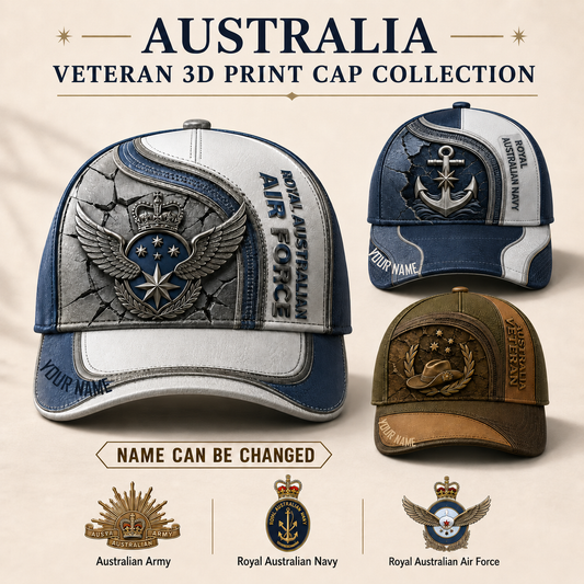 Personalized Name Australia Soldier/Veterans All Over Printed Baseball Cap - QK1779667203