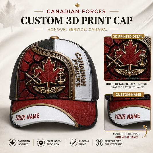 Personalized Name Canada Soldier/Veterans All Over Printed Baseball Cap - QK1779667207