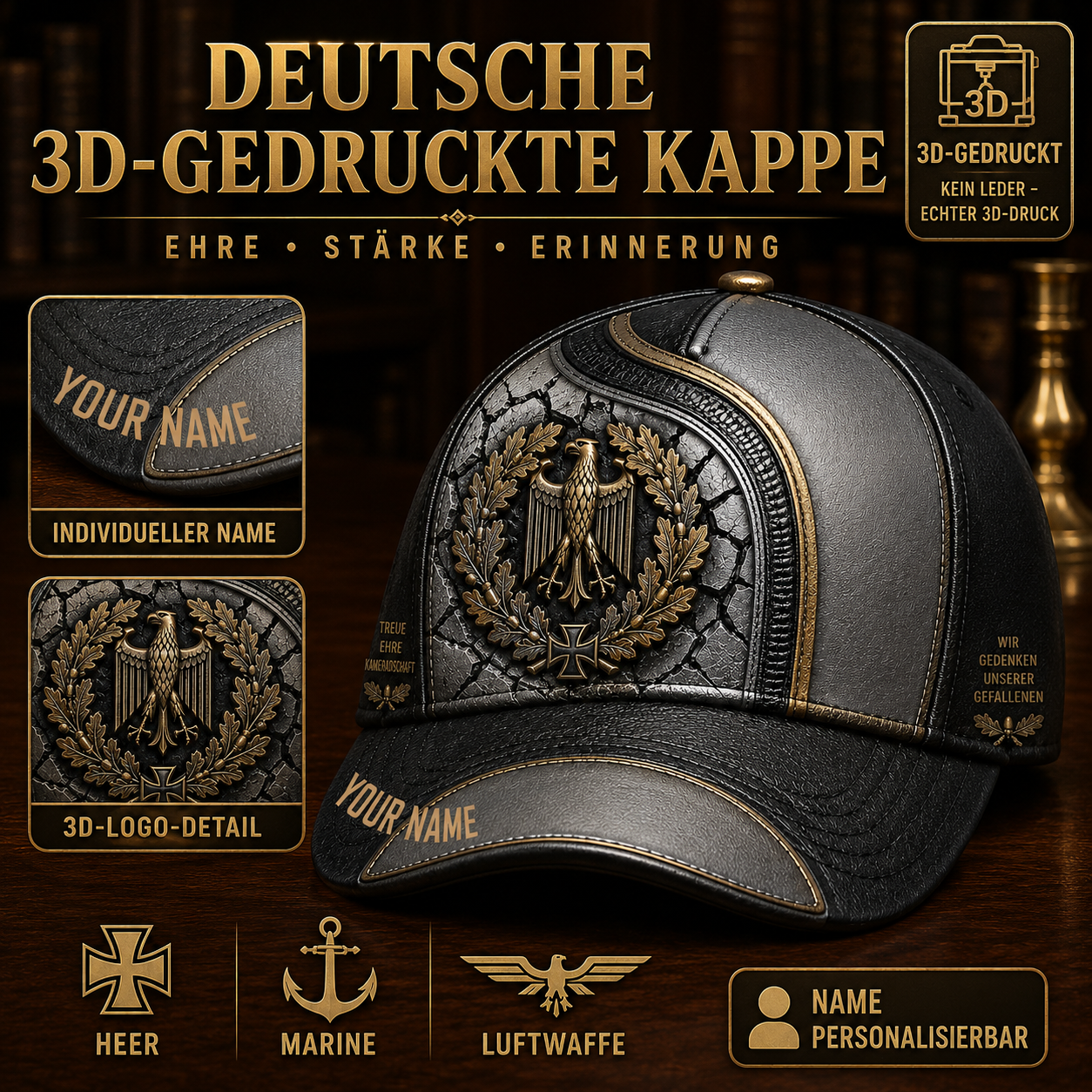 Personalized Name Germany Soldier/Veterans All Over Printed Baseball Cap - QK1779667215
