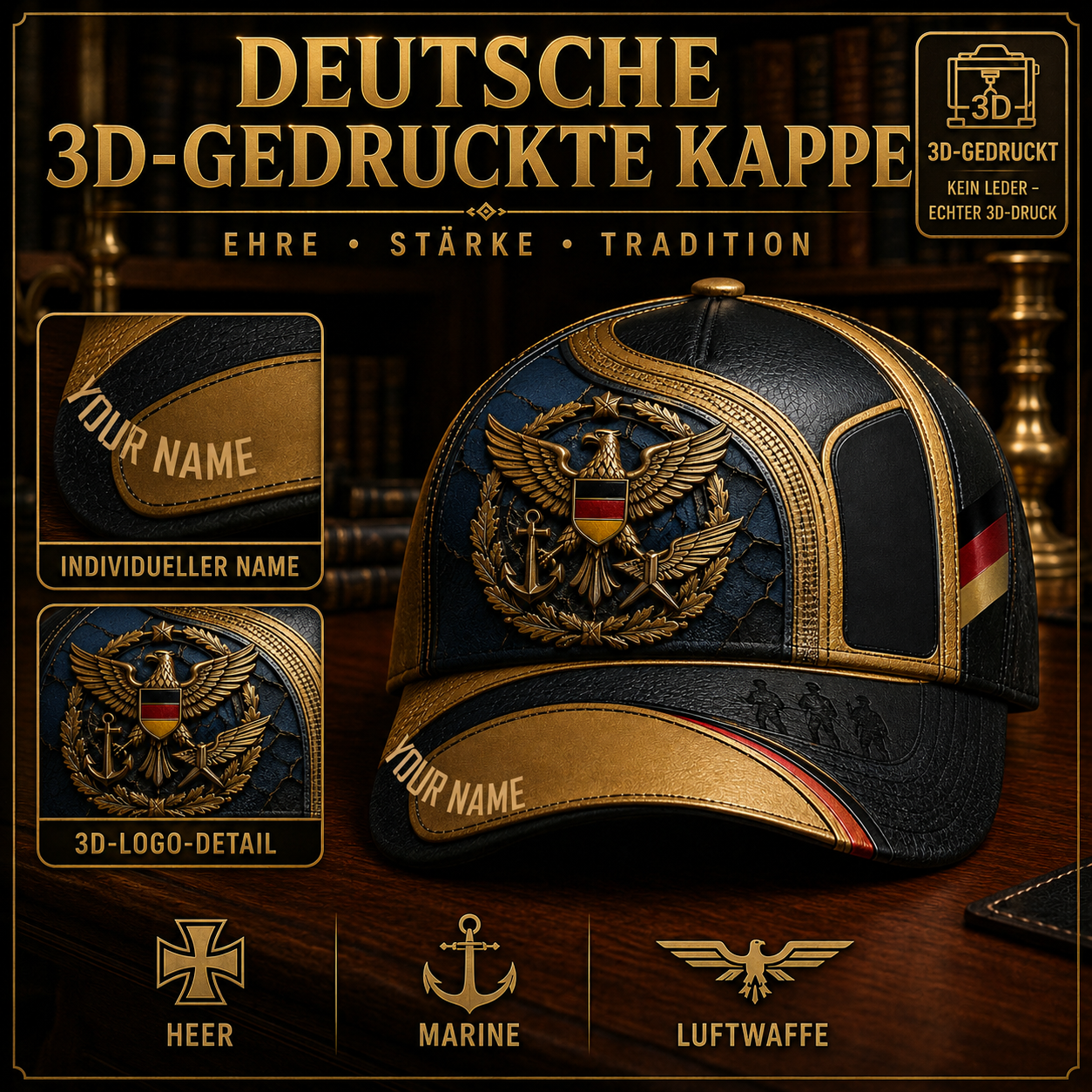 Personalized Name Germany Soldier/Veterans All Over Printed Baseball Cap - QK1779667216