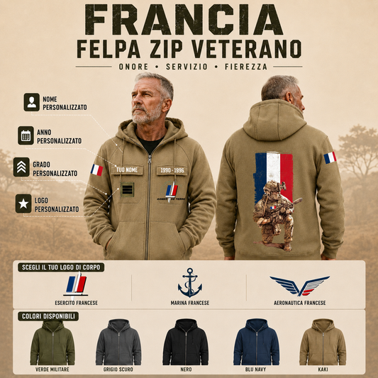 Personalized France Soldier/Veteran Tactical Zip Hoodie - QK1779926402