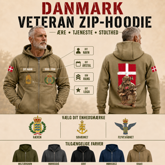 Personalized Denmark Soldier/Veteran Tactical Zip Hoodie - QK1779926402