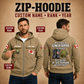 Personalized Canada Soldier/Veteran Tactical Zip Hoodie, My Time In Uniform Is Over - QK1780012803