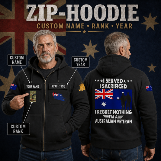 Personalized Australia Soldier/Veteran Tactical Zip Hoodie, I'm A Australian Veteran - QK1780099201