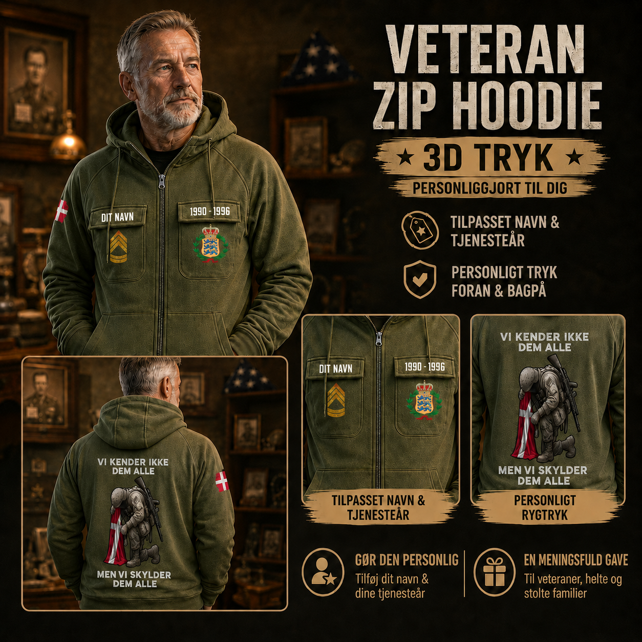 Personalized Denmark Soldier/Veteran Tactical Zip Hoodie, We Don't Know Them All, But We Owe Them All - QK1780099202