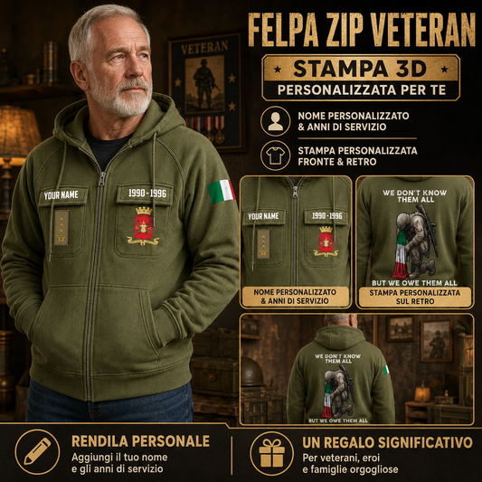 Personalized Italy Soldier/Veteran Tactical Zip Hoodie, We Don't Know Them All, But We Owe Them All - QK1780099202