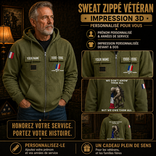 Personalized France Soldier/Veteran Tactical Zip Hoodie, We Don't Know Them All, But We Owe Them All - QK1780099202