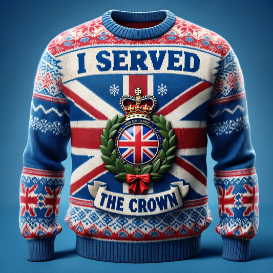 I Served The Crown - Blue Ugly Sweater