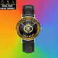 Personalized Denmark Soldier/ Veteran With Name, Rank And Year Black Stitched Leather Watch - 17107200 - Gold Version