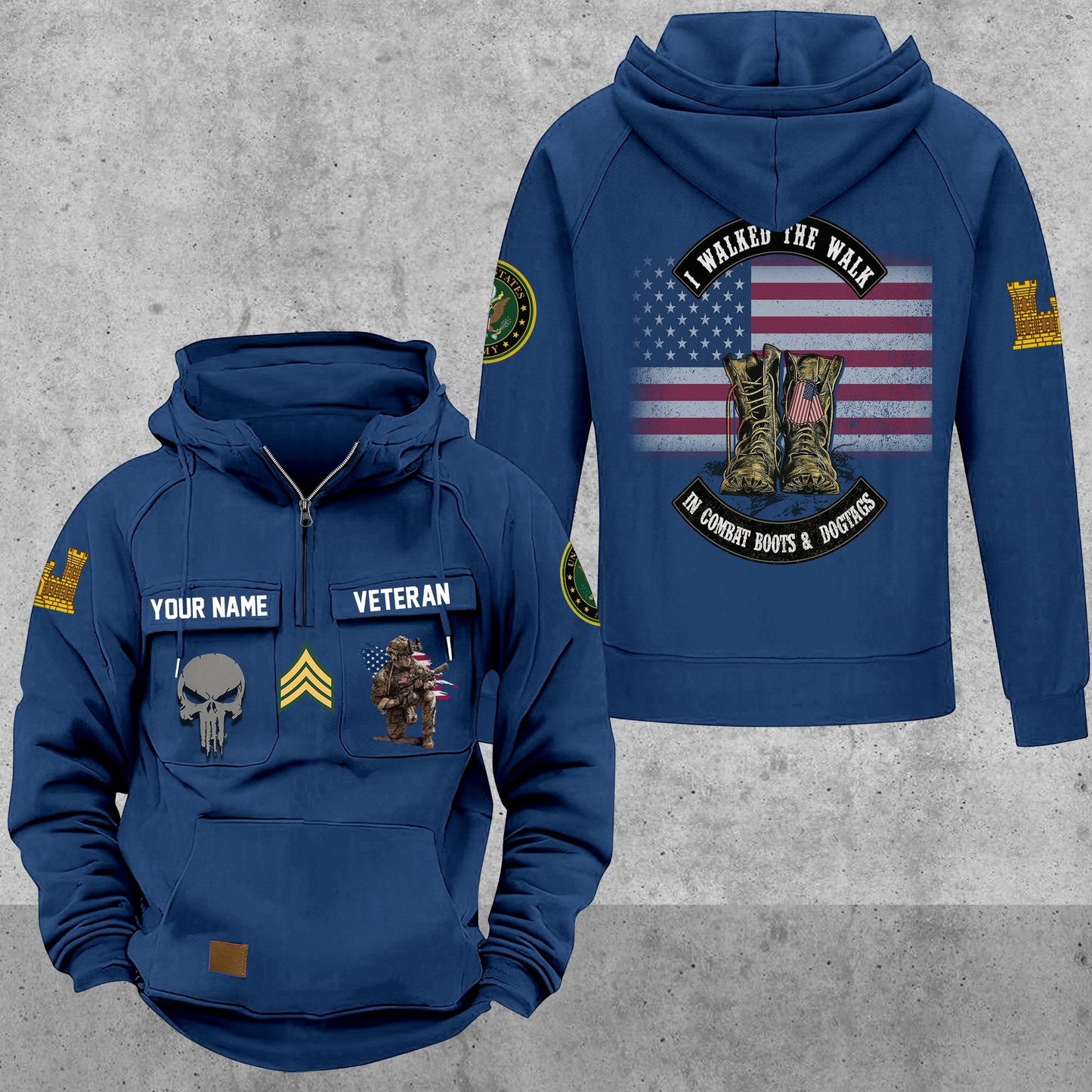 Army Branch - Personalized US Soldier/ Veteran Vintage Hoodie All Over Printed - 17494272