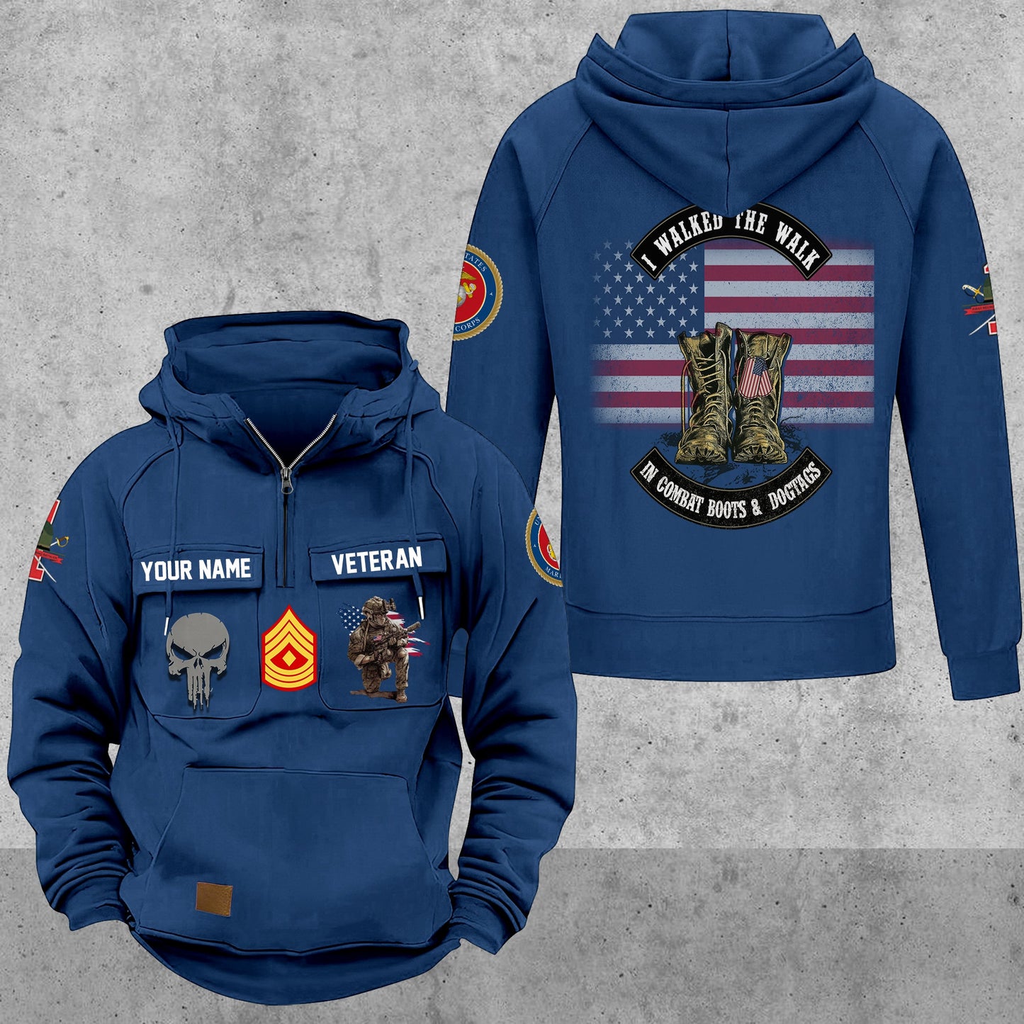 Marines Battalions - Personalized US Soldier/ Veteran Vintage Hoodie All Over Printed - 17494272