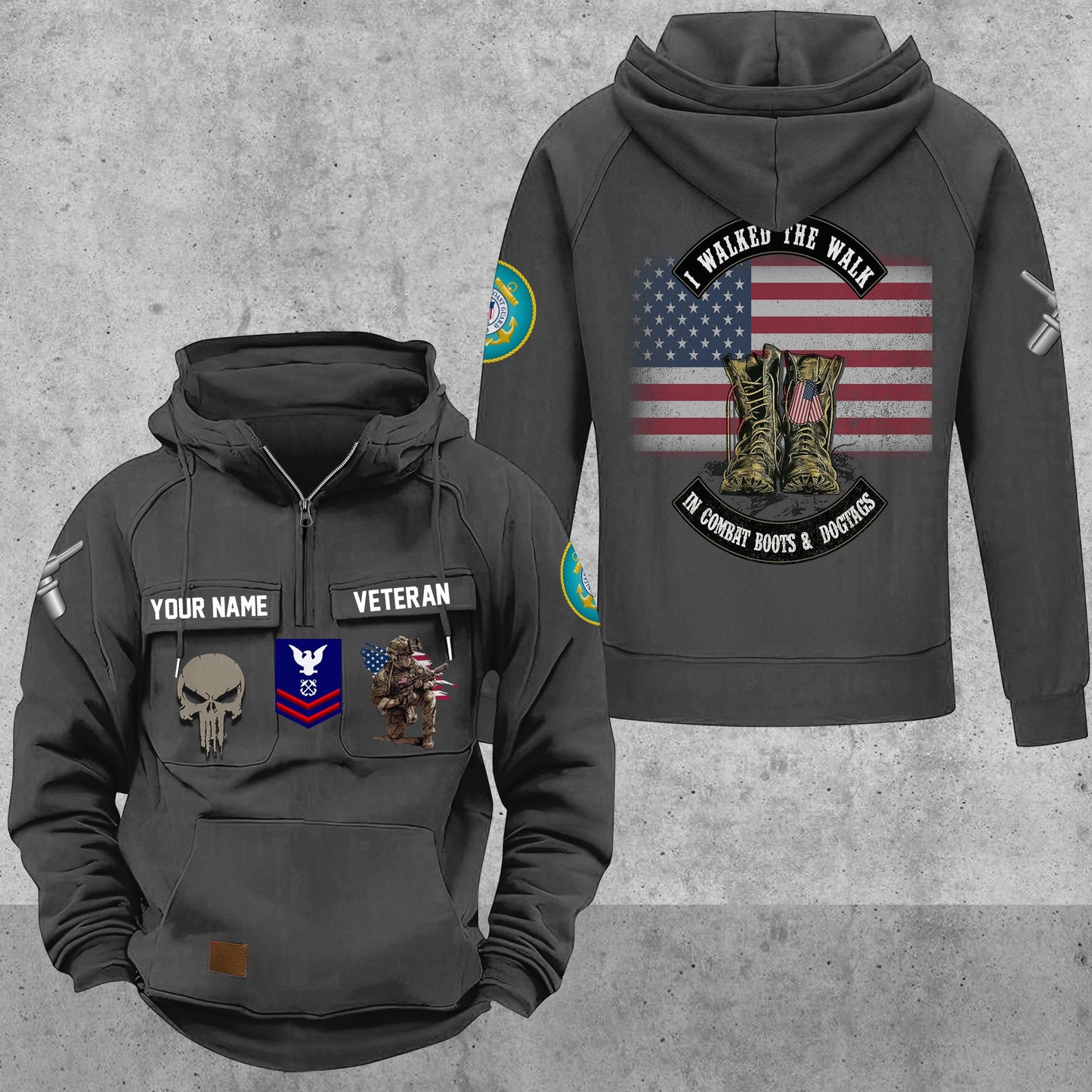 Coast Guard Rating - Personalized US Soldier/ Veteran Vintage Hoodie All Over Printed - 17494272