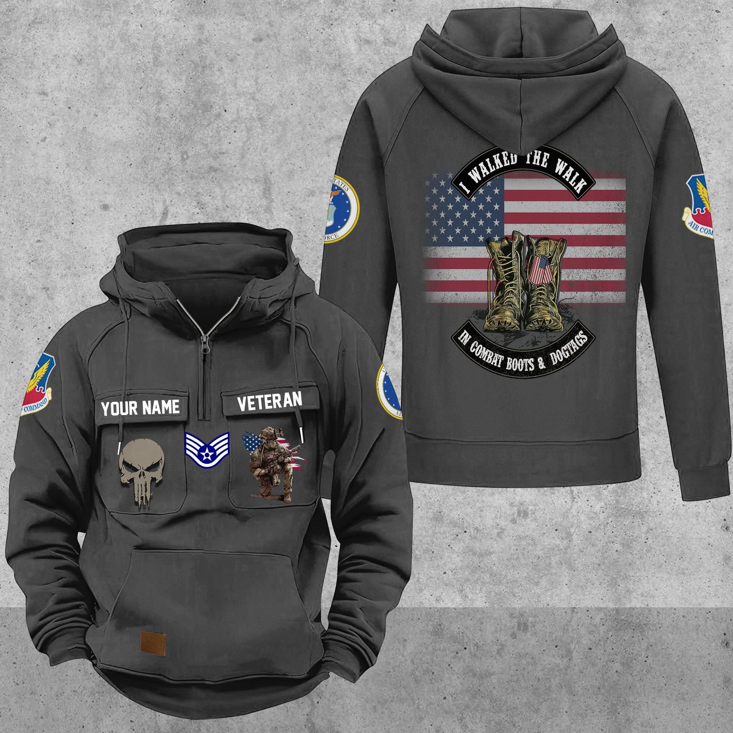 Air Force Command - Personalized US Soldier/ Veteran Vintage Hoodie All Over Printed - 17494272