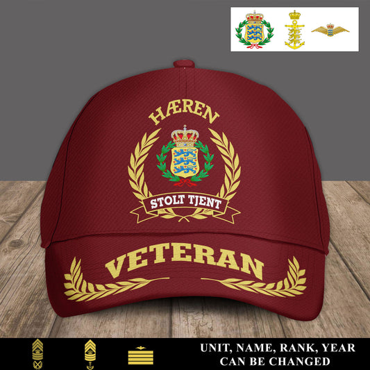 Personalized Rank, Year And Name Denmark Soldier/Veterans Baseball Cap - 17534880