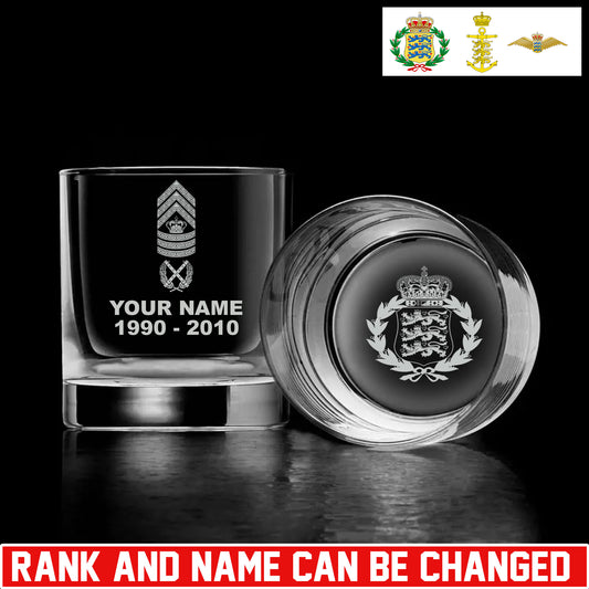 Personalized Denmark Soldier/ Veteran With Rank And Name Whiskey Glass - 17696448